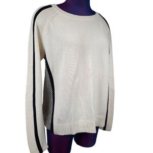 Tinley Road White and Black Colorblock Sweater Size Medium Women's G35